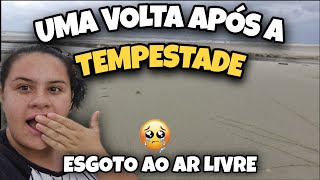 A praia após tempestade 😱 Esgoto jorrando no centro da Ilha comprida, vergonha....