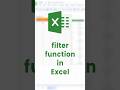 How to apply FILTER function in Excel? | Sort data easily with Filter Function #shorts #excel