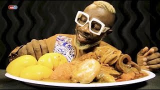 Watch Omonla Eat Fufu (Starch), Banga Soup, Ponmo \u0026 Assorted Meat -  ASMR | Mukbang (No Talking)