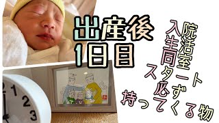 出産後の入院生活スタート・3人目出産！入院グッズ！同室スタート・新生児・同室・新生児の育児・