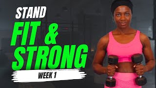 15-Minute Standing Full-Body Strength Workout with Dumbbells | Build Strength \u0026 Tone (Day 1)