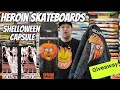 Heroin Skateboards Shelloween/Halloween Capsule Review and skateboard Giveaway Video.