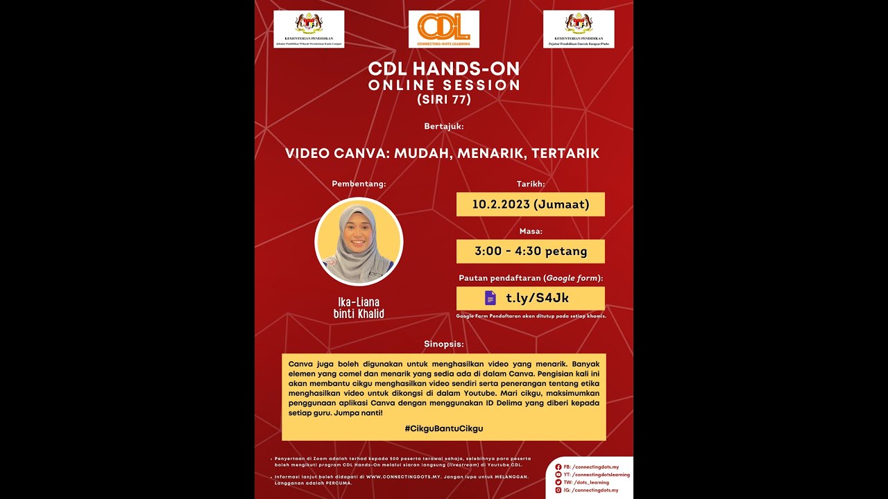 Cdl Hands On Online Session Siri 77 Video Canva Mudah Menarik