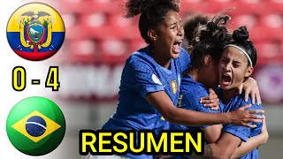 ECUADOR Femenino vs BRASIL Femenino - RESUMEN y GOLES - SUDAMERICANO SUB 20