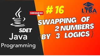 SDET Java Program 16: Swapping of two numbers in Java in Hindi