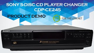 SONY 5 DISC CD PLAYER WITH REMOTELESS OPERATION AND SHUFFLE PLAY CDP-CE245 PRODUCT DEMO AND HOW TO