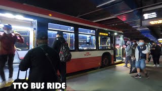 4k TTC Route 25 Bus Ride From Don Mills To Pape Subway Station