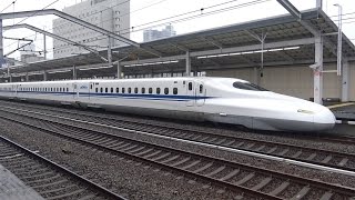 【4K】JR山陽新幹線　のぞみN700系新幹線(16両編成)　福山駅発車