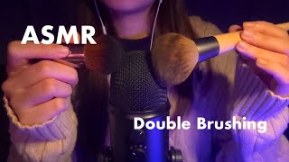 [ASMR] Relaxing Double Mic Brushing on Blue Yeti 💜 No Talking