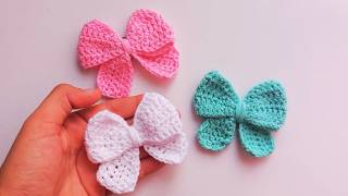 Making a bow is very easy! Making a Crochet Bow! How to Make a Bow Clips from Yarn?