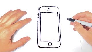 Como dibujar un Celular movil o Smartphone | Dibujos Fáciles