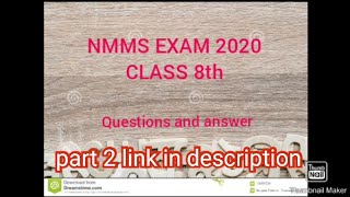 NMMS EXAM question paper 2020