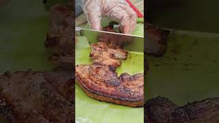 satisfying asmr strong slicing Pork inihaw#shorts