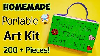 200 Pieces Travel Art Kit 🤯😲 Homemade Travel Art Kit! Diy Twin Tag Portable Art kit 💖 Art and craft!
