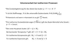 Volumenarbeit bei isothermen Zustansänderungen