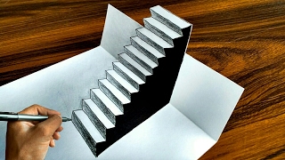 How To Draw Easy 3D Steps Optical Illusion