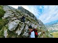 epic climb on the fixed rope route rino costacurta italy live mountain action with 360 camera