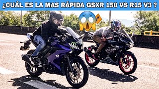 ¿CUAL ES MÁS RÁPIDA? SUZUKI GSX-R 150 VS YAMAHA R15 V3 🥵🔥LA MEJOR BATALLA