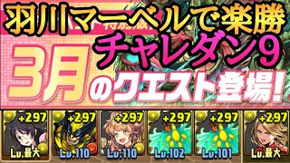 【チャレダン9】羽川マーベルで3月チャレンジダンジョン9を攻略【パズドラ】【キャプテンマーベル】