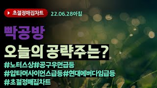 [매집차트연구소]2022년6월28일 빡공방 오늘의 공략주는 ....? #노터스 상한가 #공구우먼  급등 #압타머사이언스 급등#현대에버다임 급등 #초절정매집차트