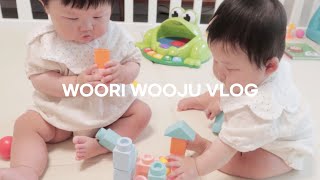 쌍둥이 육아｜10개월｜둥이들의 하루 일과｜아들과 딸의 차이｜하루 세끼 이유식｜최애 장난감 놀이터널텐트