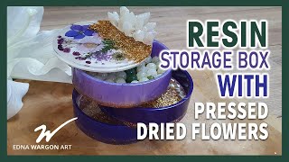 How to make an Epoxy Resin Storage Box with dried pressed flowers and affordable gold leaf!