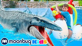 GIANT MOSASAURUS and Water Toys! @TRexRanch | Jurassic TV | Dinosaur Videos