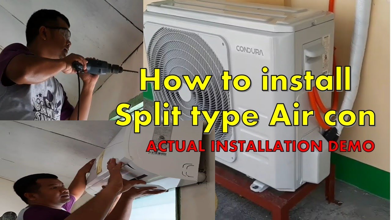 Actual Installation Of Split Type Air Con - YouTube