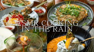 10 Hours ASMR Cooking Thailands Food in the Rain | Relaxing NO MUSIC NO TALKING