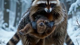 Rescue in the Snow: A Raccoon's Bond\