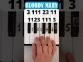 Bloody Mary (5fingers) Piano Tutorial #tiktok