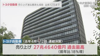 トヨタ自動車の第３四半期決算 売上高は過去最高の27兆4640億円 北米販売の好調などで