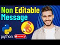 Non Editable Python MessageBox in tkinter Python for Beginners | Python MessageBox