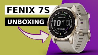 Garmin Fenix 7S Sapphire Solar Cream Gold Titanium Unboxing 4K