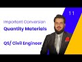 Quantity Surveying | Estimates | Lesson 11 Important Conversion for Quantity Materials. Engr ilyas