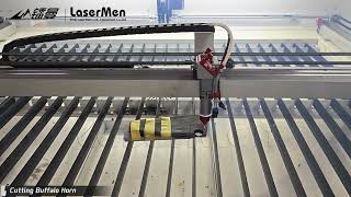 [LaserMen] LM-1390-2 180W CO2 laser cutting machine cutting buffalo horn