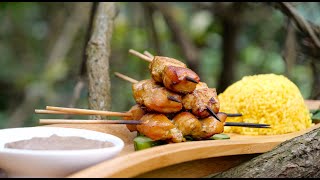 雞肉沙嗲與印尼花生醬 Chicken Satay Skewers \u0026 Indonesian Peanut Sauce - Wild Dining Table