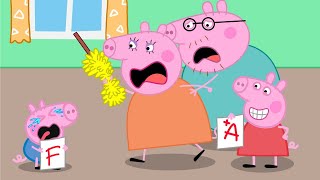 George Pig, Don't Be Afraid of a Bad Grade! | Peppa Pig Funny Animation