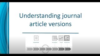 Understanding journal article versions