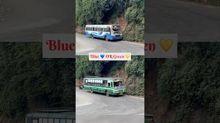 Green or Blue still the driver perfect cut in sharp bend in Ooty ghat road #blue #green #bus