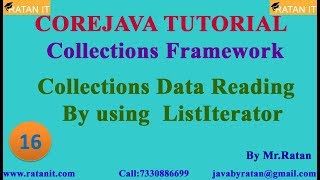 Core java Tutorial || Collections Framework || video-16 || ListIterator Cursor || By Ratan Sir