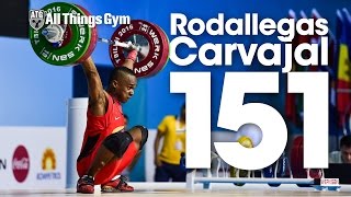 Brayan Santiago Rodallegas Caravajal (77kg, Colombia, 18 y/o) 151kg Snatch 2016 Junior Worlds