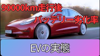 驚きのバッテリー劣化率！？90000km走行後のモデル３