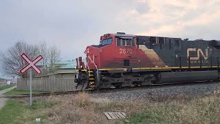 CN 2870 Leads A Southbound Local With 1 Grain Car