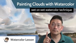 Painting Clouds with Watercolor - wet on wet watercolor technique
