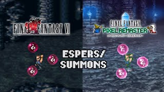 【FF6】All Esper Comparison - Pixel Remaster vs Original (HD)