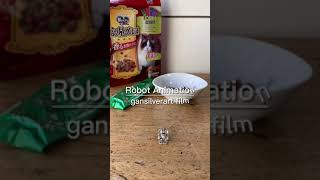 Robot Animation『これキャットフードやで...なんでも食べるんかい！』#shorts #おすすめ #コマ撮りアニメ#fyp#foryou