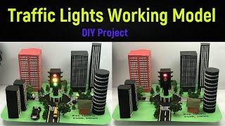 traffic light working model - science project - traffic signal lights - diyas funplay - diy