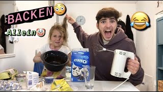 ZUM ERSTEN MAL ALLEINE BACKEN😳🤡 MIT NISA🤠 HILFEE😂 | Emiirbayrak