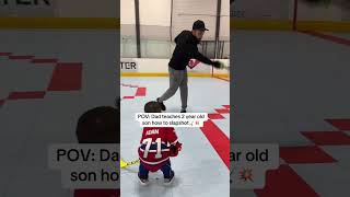 Training his kid to be in the NHL one day🥺🤩 #NHL #hockeyskills #nhlhockey #hockeyfans